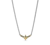 Collier Marvel Captain Marvel en argent sterling et métal plaqué or 14 carats avec zircones cubiques transparentes