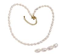 Collier Masculin Vintage Collier de Perle de Riz d'eau Douce délicate pour Hommes Femmes Collier de Tour de Cou Minimal Bijoux en Couches pour la Mode de Cadeau Maman