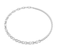 Collier Matrix, Forme de S, Taille ronde, Blanc, Métal rhodié OS