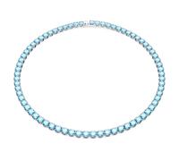 Swarovski Collier Matrix Tennis, Taille ronde, Medium, Bleu, Métal rhodié