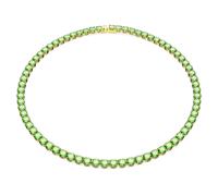 Collier Matrix Tennis, Taille ronde, Medium, Vert, Placage de ton or OS
