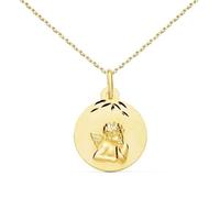 Collier - Médaille Ange Or Jaune - Chaîne Dorée - L'ATELIER D'AZUR - Enfant - Mixte - 1.40cm - Doré