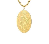 Collier Médaille Chrétienne Saint Pierre Pendentif Religieux Patron des Pêcheurs Cadeau de Baptême Bijoux