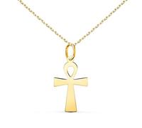Collier - Médaille Croix de la Vie Or 18 Carats 750/000 Jaune - Chaine Dorée