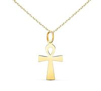 Collier - Médaille Croix de la Vie Or 18 Carats 750/000 Jaune - Chaine Dorée