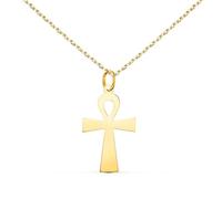 Collier - Médaille Croix de la Vie Or 18 Carats 750/000 Jaune - Chaine Dorée