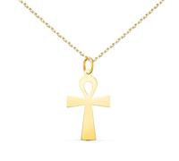 Collier - Médaille Croix de la Vie Or 18 Carats 750/000 Jaune - Chaine Dorée