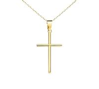 Collier - Médaille Croix Or 18 Carats 750/000 Jaune - Chaine Dorée