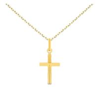 Collier - Médaille Croix Or 18 Carats 750/000 Jaune - Chaine Dorée - L'ATELIER D'AZUR - Enfant - Mixte