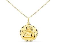 Collier - Médaille Or 18 Carats 750/1000 Ange - Chaîne Dorée - Gravure Offerte