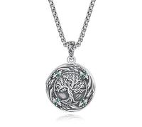 Collier médaillon arbre de vie avec images en argent sterling 925, bijoux arbre de vie pour hommes et femmes