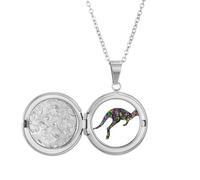 Collier médaillon avec illustration de dessin coloré australien - Cadeau d'anniversaire