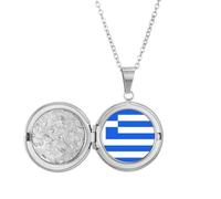 Collier médaillon drapeau de la Grèce Union européenne Pays de l'UE Bijoux Cadeau d'anniversaire