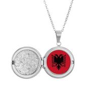 Collier médaillon drapeau de l'Albanie Union européenne Pays de l'UE Bijoux Cadeau d'anniversaire