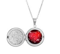 Collier médaillon en forme de cœur noir et rouge pour la Saint Valentin