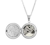 Collier médaillon motif fleur noir et blanc Art Grain Contour Collier tenant photo Bijoux Cadeau d'anniversaire