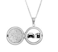 Collier médaillon noir cha énergie véhicules protéger l'environnement bijoux bijoux cadeau d'anniversaire