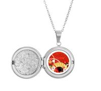 Collier médaillon pliable motif géométrique pour tenir une photo, bijoux, cadeau d'anniversaire