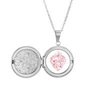 Collier médaillon rouge avec fleurs de vigne pour la Saint-Valentin