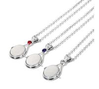 Collier médaillon sirène en acier inoxydable H2O médaillon sirène pendentif bijoux colliers 3 pièces cadeau pour femmes filles, Métal