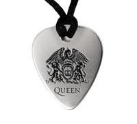 Collier médiator de guitare en argent sterling 925 - Queen - Pendentif médiator de guitare - Gratuit texte personnalisé sur son verso (en option) - Accessoires pour guitares.