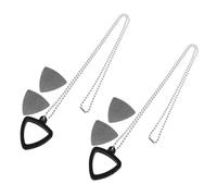 Collier Médiator de Guitare en Silicone Chaîne et 2 Pendentifs Triangle | 4 Médiators en Acier Inoxydable, 1 Set Complet, Style Musical pour Fans et Musiciens
