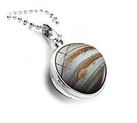Collier Metal Mode Recto-Verso Femmes Bille De Verre Bijoux Huit Planètes Soleil Temps Classique Simple Bijou Charme Créatif Cadeau Mignon,Jupiter