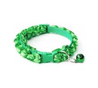 Collier mignon en dentelle pour animal domestique collier pour chien chat collier avec clochette pendentif réglable petite et moyenne chien chiot fournitures boucle de sécurité (vert)