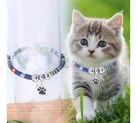 Collier mignon pour chat, collier réglable avec pendentif en forme de patte, accessoire léger pour animaux de compagnie avec chaîne d'extension pour chats et petits chiens (bleu)