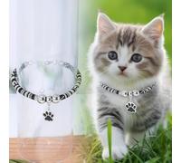 Collier mignon pour chat, collier réglable pour chaton avec pendentif en forme de patte, accessoire léger pour animaux de compagnie avec chaîne d'extension pour chats et petits chiens (noir)