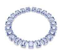 Swarovski Collier Tennis Millenia, Taille octogonale, Bleu, Métal rhodié