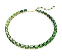 Collier Millenia, Taille octogonale, Dégradé de couleur, Vert, Placage de ton or OS