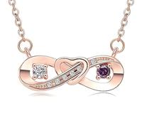 Collier Minicremation avec pendentif urne cinéraire pour cendres - Symbole infini en forme de cœur - Collier délicat avec pendentif en forme de cœur pour l'amour éternel - Pendentif en pierre de