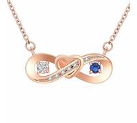 Collier Minicremation avec pendentif urne cinéraire pour cendres - Symbole infini en forme de cœur - Collier délicat avec pendentif en forme de cœur pour l'amour éternel - Pendentif en pierre de