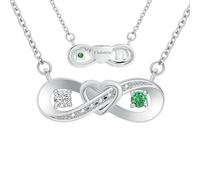 Collier Minicremation avec pendentif urne cinéraire pour cendres - Symbole infini en forme de cœur - Collier délicat avec pendentif en forme de cœur pour l'amour éternel - Pendentif en pierre de