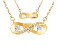 Collier Minicremation avec pendentif urne cinéraire pour cendres - Symbole infini en forme de cœur - Collier délicat avec pendentif en forme de cœur pour l'amour éternel - Pendentif en pierre de