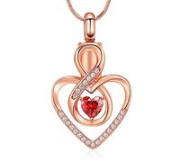 Collier Minicremation Urne Funéraire en Forme de Cœur avec Pendentif pour Cendres - Bijoux pour Femmes, Pendentif en Pierre de Naissance, Souvenir Infiniment en Forme de Cœur - Porte-Cendres pour