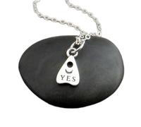 Collier Miniouija en argent sterling 925. Planchette réversible. Breloque Ouiji esprit de séance. Prédiction de bonne aventure. Pendentif mystique | Chaîne de 45 cm | Plaqué argent | L_PN_0365