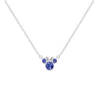 Collier Minnie Mouse en argent sterling 925 avec pierre de naissance du mois de septembre