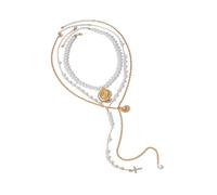 Collier moderne avec croix de conque sur le thème marin fabriqué à partir de matériaux de qualité supérieure - Chaîne réglable pour une brillance durable