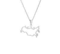 Collier moderne creux en acier inoxydable robuste avec motif russe complexe accessoire pour tenues formelles décontractées bijoux ajourés, A, Comme décrit, Comme décrit.