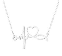 Collier moderne en acier inoxydable pour clavicule sur le thème de l'hôpital - Bijoux créatifs pour infirmières et médecins, taille unique, Comme décrit, Comme décrit.