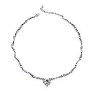 Collier moderne féminin élégant sobre Lumière Luxe Haut De Gamme Sens Doux Et Cool Style Cristal Amour Clavicule Chaîne Chaude Fille Indifférent Style Tempérament Collier Bijoux Féminins (A, One Size)