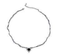 Collier moderne féminin élégant sobre Lumière Luxe Haut De Gamme Sens Doux Et Cool Style Cristal Amour Clavicule Chaîne Chaude Fille Indifférent Style Tempérament Collier Bijoux Féminins (B, One Size)