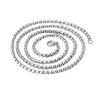 Collier moderne Hip Hop pour homme avec perles carrées en acier inoxydable Design tendance à porter au quotidien Unisexe Chaîne Hip Hop légère en acier inoxydable, taille unique, Comme décrit, Comme