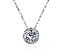 Collier Moisanite Pendant 0.5 CMT Silver D VVS1 avec pour Les Femmes