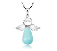 Collier ""Mon Ange gardien"" en Howlite turquoise Bleu