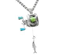 Collier Moulinet de Pêche,Charme Moulinet Tournant Mini - Décoration De Porte-Clés Pour Pêcheurs - pour les Déplacements Quotidiens les Affaires la Fête le Rassemblement le Festival les Vacances