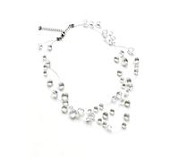 Collier Multi-rangs Femme à Perles Goutte d'Eau Transparentes | Bijou fait à la main en forme de larme, ressemblant à de la rosée du matin, accessoire idéal pour un mariage, une fête et