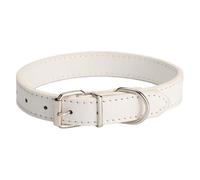 Collier multicolore pour animaux de compagnie | Collier réglable toutes saisons pour chiens et chats, design simple pour chiens de petite, moyenne et grande taille (blanc, 1,3 x 25 cm)